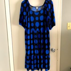 Black and Blue Polka Dot Dress